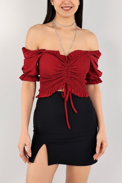 Bordo Gipeli Madonna Yaka Bluz 104780