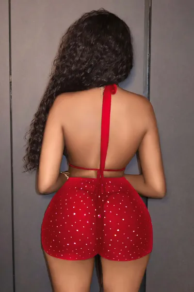 Bordo Göğüs Dekolteli Seksi Mini Fantezi Gecelik 456168