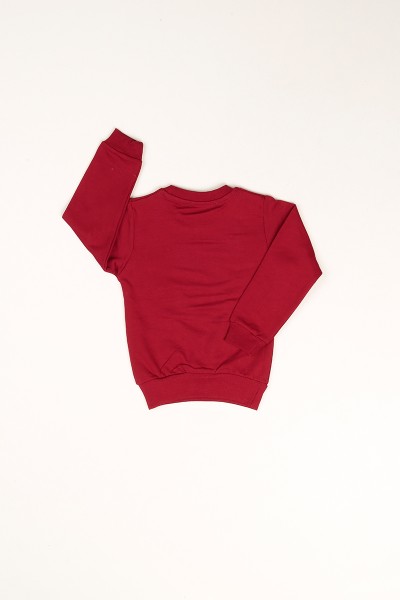 Bordo İçi Şardonlu BaskI Detay Erkek Çocuk Sweat 80951