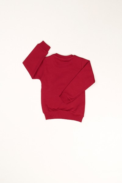 Bordo İçi Şardonlu Free Baskılı Erkek Çocuk  Sweat 80963