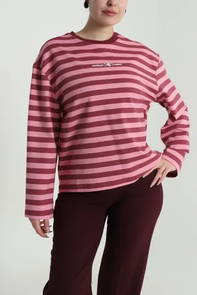 bordo-iki-ip-kadin-fermuarsiz-sweat-492572