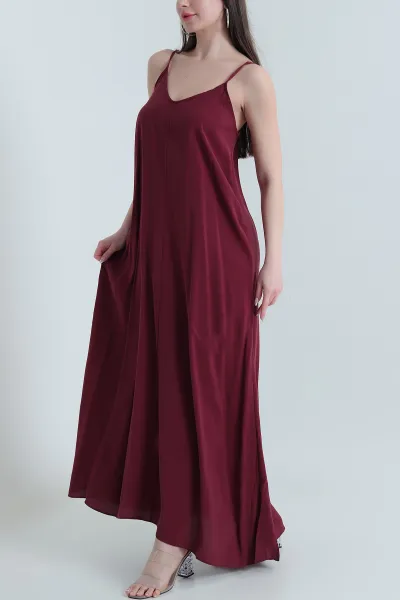 bordo-ip-askili-tencel-kadin-elbise-451191