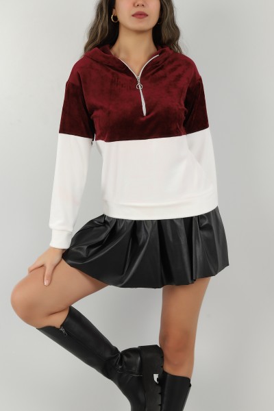 bordo-kadife-yarim-fermuarli-sweat-147292