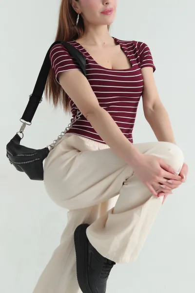 bordo-kare-yaka-cizgili-bluz-357337