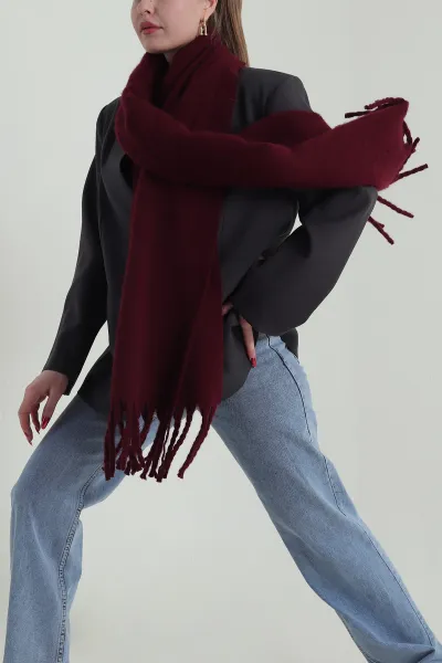 Bordo Kaşe Kadın Şal 425064