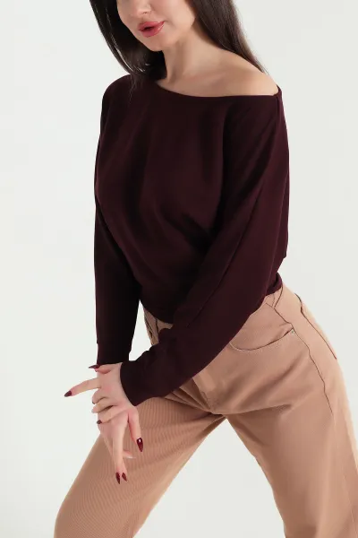 bordo-kayik-yaka-modal-kadin-bluz-422584