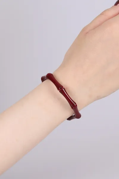 bordo-kemik-gorunumlu-lastikli-unisex-bileklik-460525