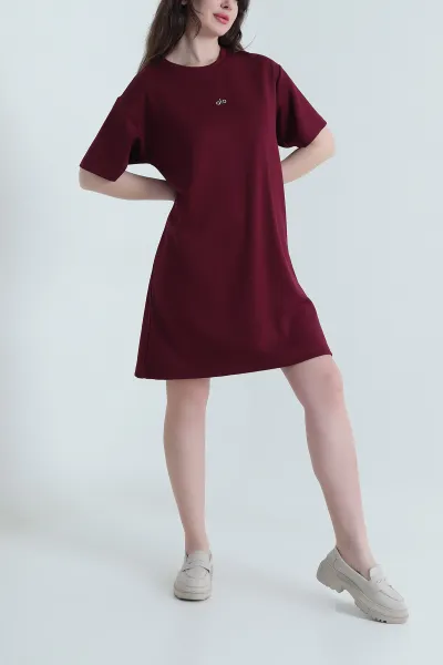bordo-kisa-kollu-modal-kadin-elbise-452243