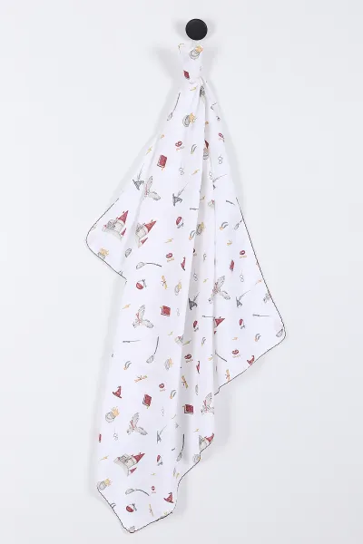 bordo-kitap-desenli-muslin-battaniye-298549