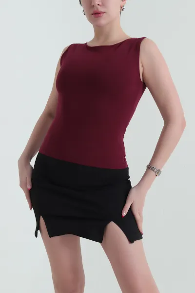 Bordo Kolsuz Oysho Kadın Bluz 432351