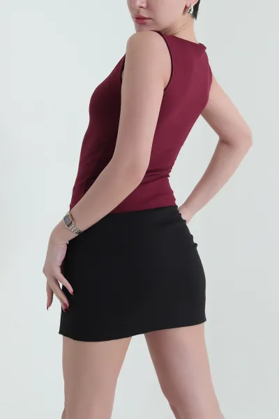 Bordo Kolsuz Oysho Kadın Bluz 432351