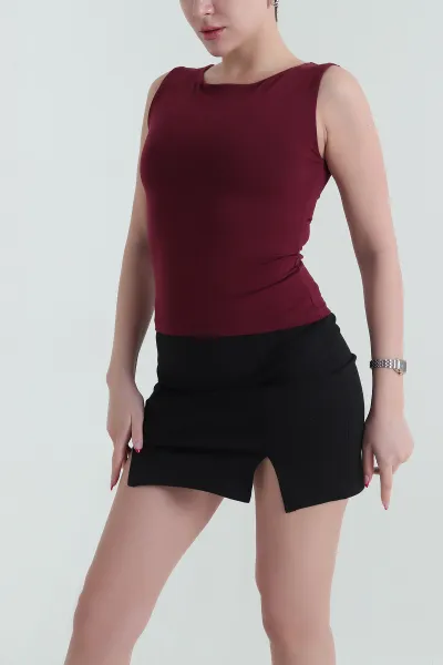 Bordo Kolsuz Oysho Kadın Bluz 432351