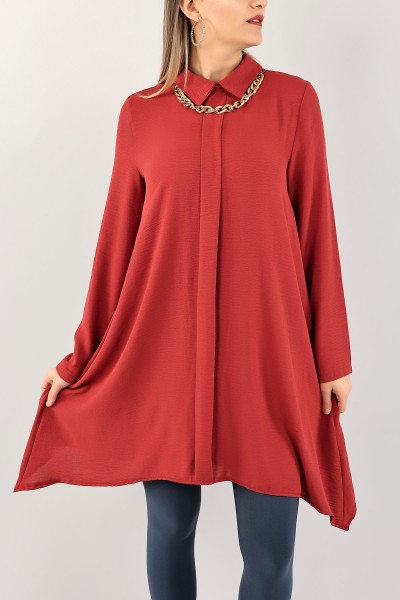 Bordo Kolyeli Aerobin Kumaş Tunik 109423