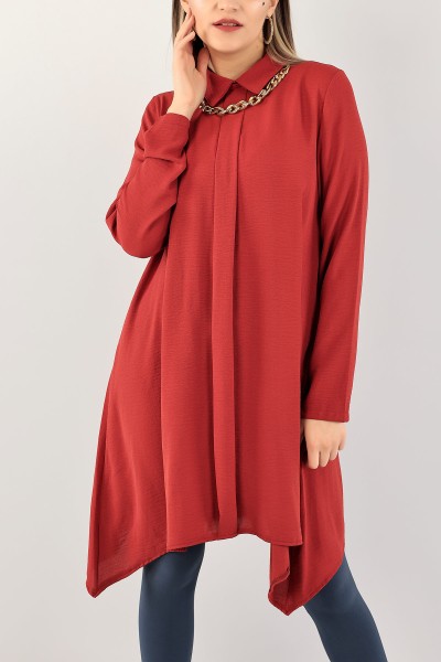 Bordo Kolyeli Aerobin Kumaş Tunik 109423