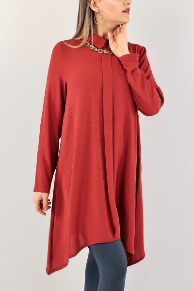 Bordo Kolyeli Aerobin Kumaş Tunik 109423