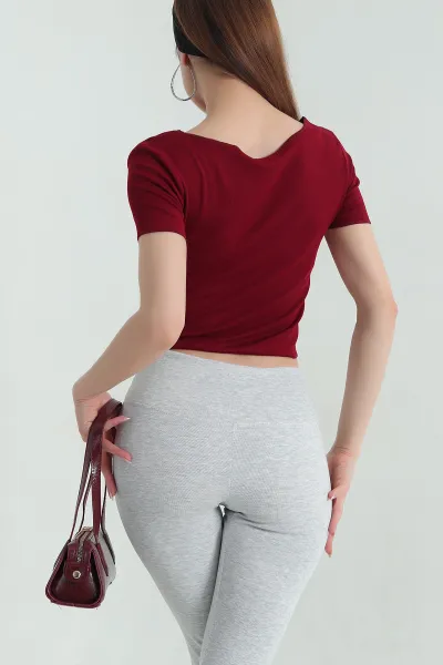 Bordo Kurdela Tasarım Bluz 357408
