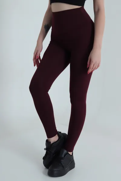 Bordo Likralı Belize Kadın Tayt 486216