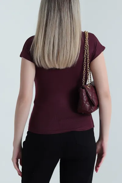 Bordo Likralı Buzzy Kadın Bady Bluz 468330