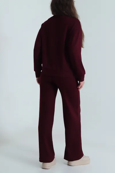 Bordo Likralı Modal Kadın İkili Takım 492752