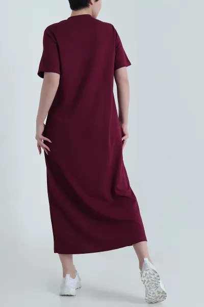 Bordo Likralı Oysho Kadın Elbise 461584