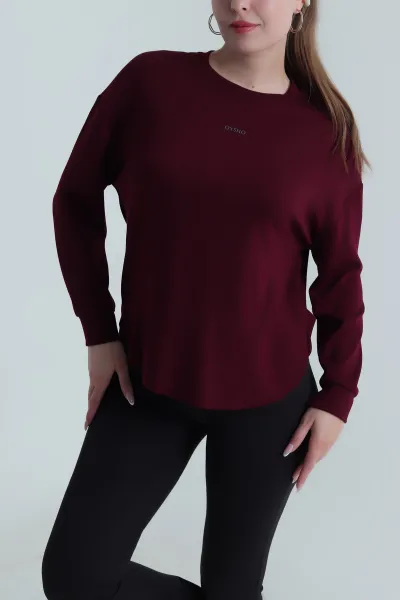 Bordo Likralı Oysho Kadın Sweat 486380