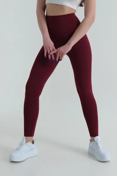 Bordo Likralı Scuba Kadın Tayt 427785