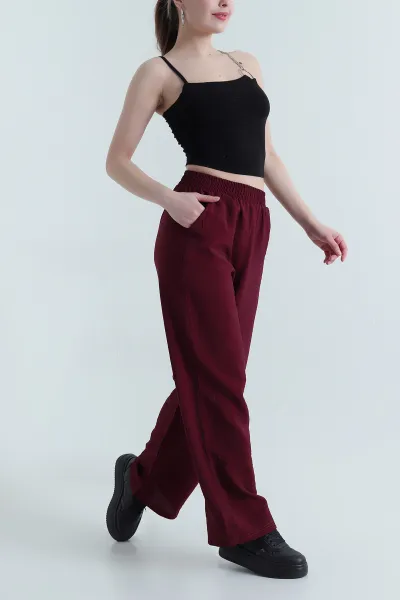 bordo-lilyum-cepli-bel-lastikli-kadin-pantolon-442115