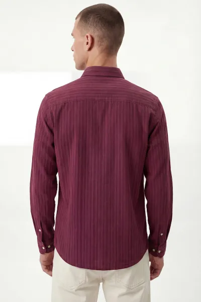 Bordo Luna Kumaş Erkek Gömlek 435893