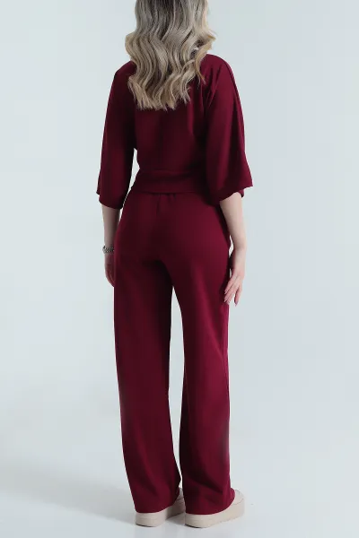 Bordo Modal Kumaş Kadın İkili Takım 478251