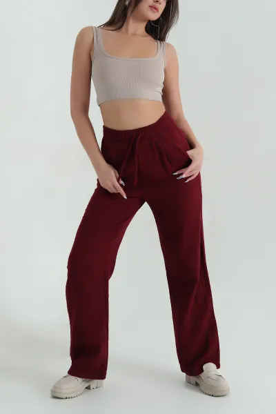 bordo-muslin-keten-beli-lastikli-palazzo-pantolon-373116