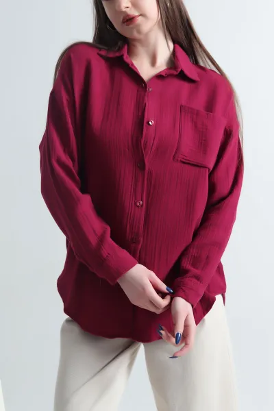 bordo-muslin-tek-cep-kadin-gomlek-345196
