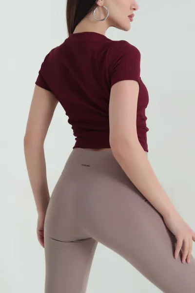 Bordo Nakış Detay Ottoman Bluz 353432