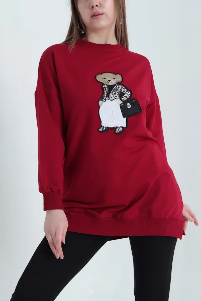 Bordo Nakışlı İki İp Bayan Tunik 338748