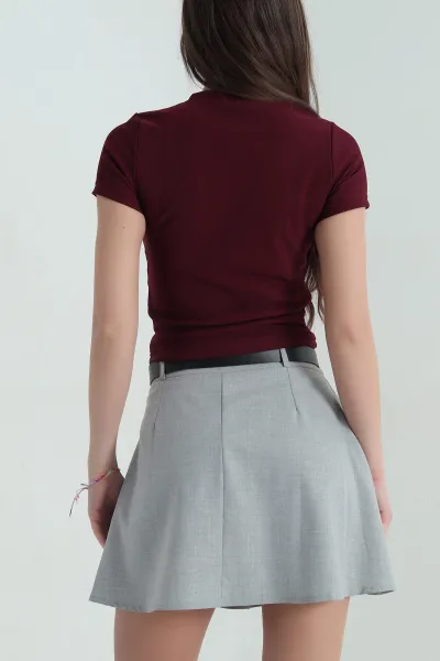 Bordo Nakışlı Ottoman Kadın Bluz 349881