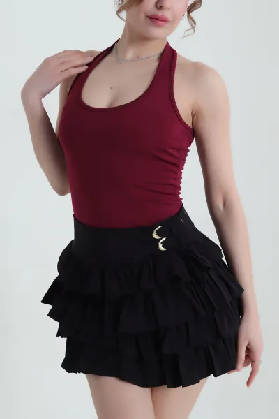 Bordo Omuz Askılı Sandy Kadın Zıbın Bluz 435493