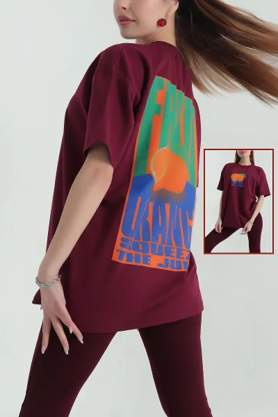 bordo-on-ve-arka-baskili-iki-ip-bisiklet-yaka-kadin-tisort-357331