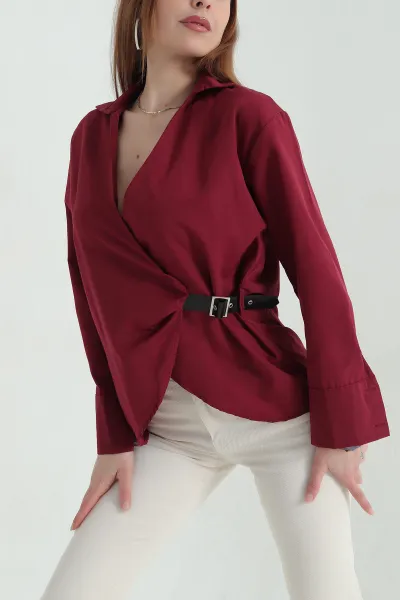 bordo-onu-kemerli-poplin-kadin-gomlek-bluz-359958
