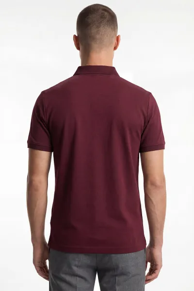 Bordo Osyho Kumaş Polo Yaka Erkek Tişört 433116