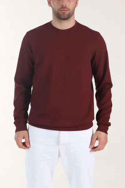 bordo-osyho-kumas-yazi-detayli-bisiklet-yaka-erkek-sweatshirt-407341