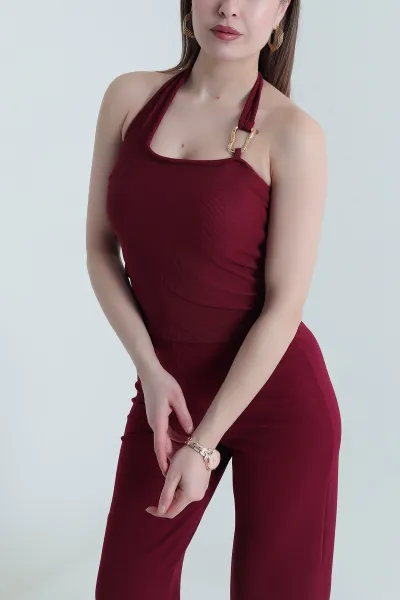 Bordo Ottoman Tokalı Kadın Bluz 440032
