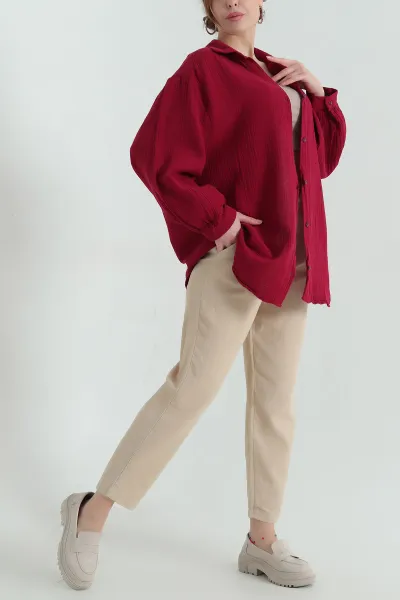 bordo-oversize-kadin-muslin-gomlek-336850