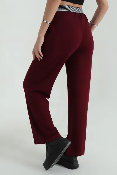 Bordo Oyho Likralı Cepli Kadın Pantolon 373298