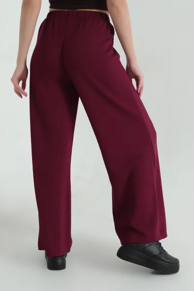 Bordo Oysho Bağcıklı Bol Paça Kadın Eşofman 349773