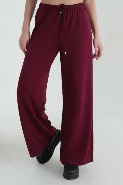Bordo Oysho Bağcıklı Bol Paça Kadın Eşofman 349773