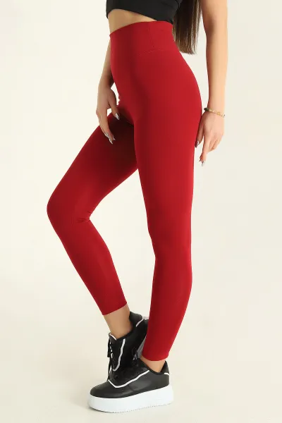 Bordo Oysho Kumaş İçi Şardonlu Tayt 326653