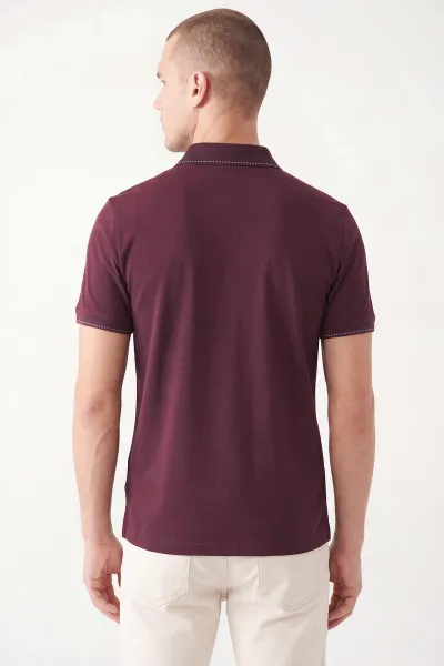 Bordo Oysho Kumaş Polo Yaka Erkek Tişört 467581