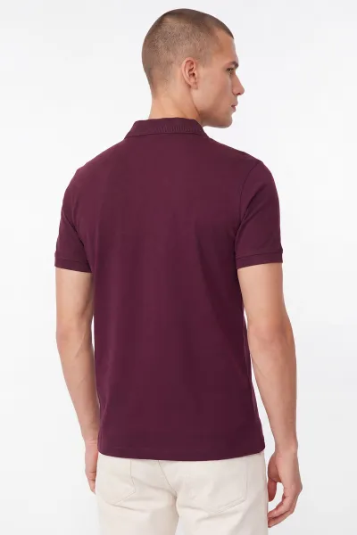 Bordo Oysho Kumaş Yakalı Erkek Tişört 461091