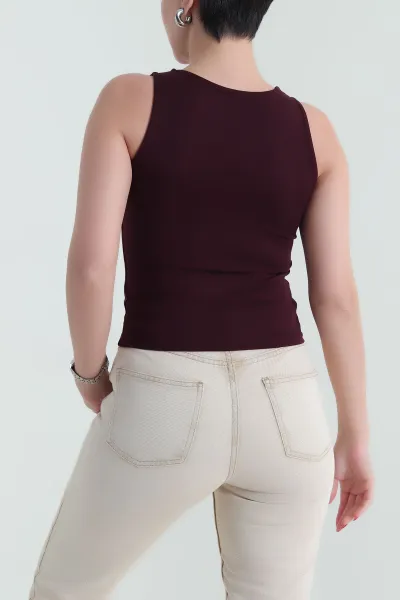 Bordo Oysho Likralı Kadın Atlet 432396