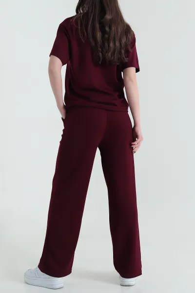 Bordo Oysho Likralı Kadın İkili Takım 434123