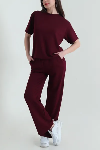 bordo-oysho-likrali-kadin-ikili-takim-434123